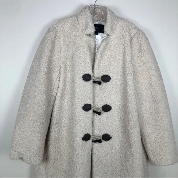 J. Crew Cream Sherpa Coat K2605 - Picture 3 of 10